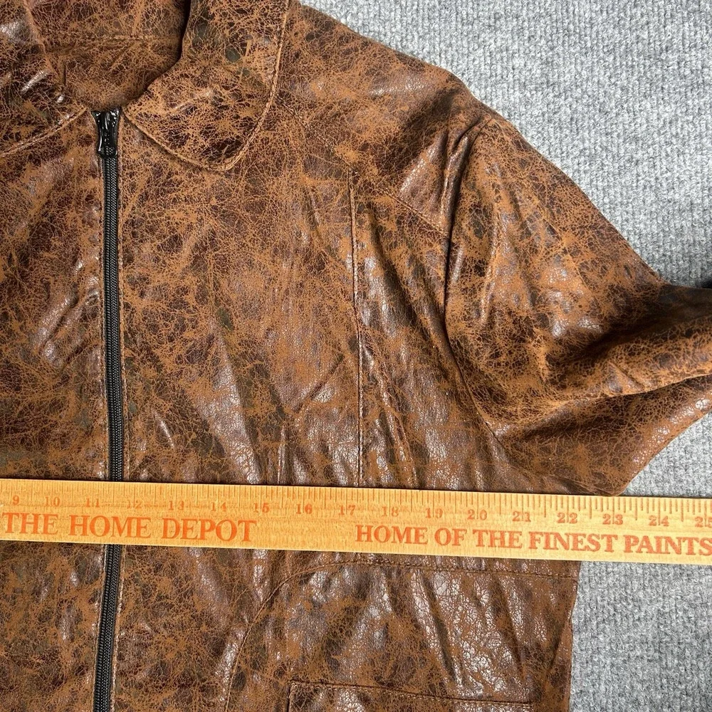 Charades Brown Distressed Leather Jacket‎ Adult Size Medium